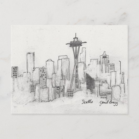Seattle Sketch Postkarte (Vorderseite)