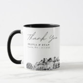 Seattle Sketch Simple Custom Wedding Coffee Tasse (Links)
