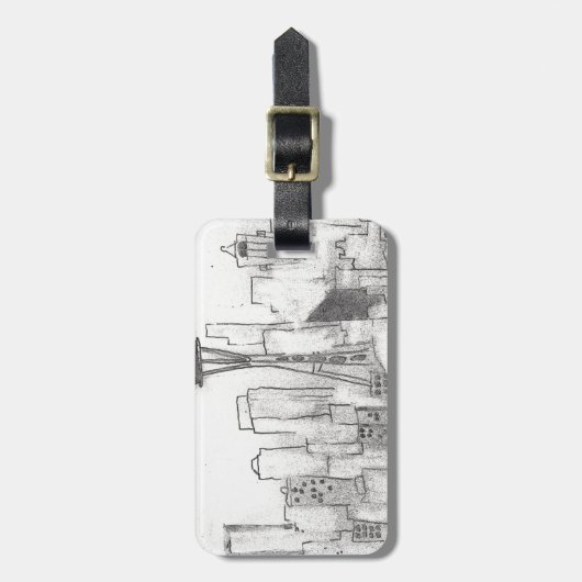 Seattle-Skizze Gepäckanhänger (Vorderseite vertikal)