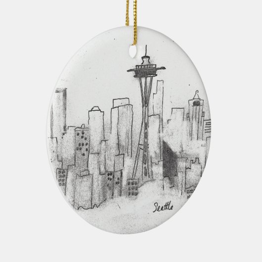 Seattle-Skizze Keramikornament (Rechts)
