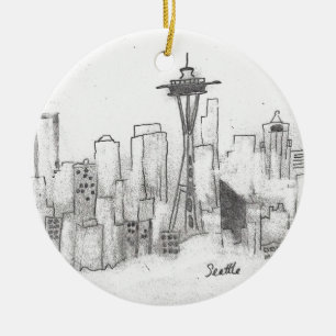 Seattle-Skizze Keramikornament