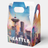 Seattle Skyline Abstrakt Art Geschenkschachtel (Geöffnet)