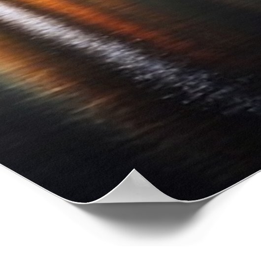 Seattle skyline at night with reflection poster (Ecke)