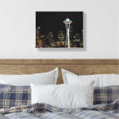 Seattle skyline at night, with space Needle. Leinwanddruck (Insitu (Schlafzimmer))