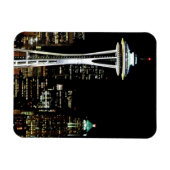 Seattle skyline at night, with space Needle. Magnet (Horizontal)