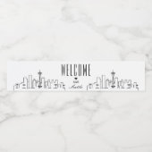 Seattle Skyline | Begrüßungsnachricht Wasserflaschenetikett (Einzelnes Label)
