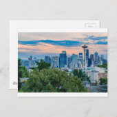Seattle Skyline bei Sunset Postkarte (Vorne/Hinten)