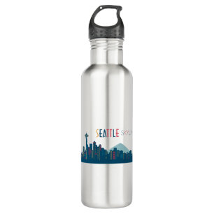 Seattle Skyline Blue Edelstahlflasche