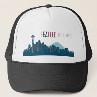 Seattle Skyline Blue Truckerkappe