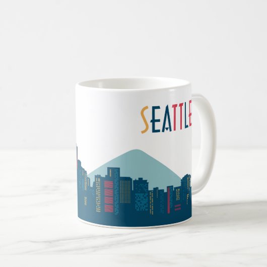 Seattle Skyline Coffee Tasse (VorderseiteRechts)