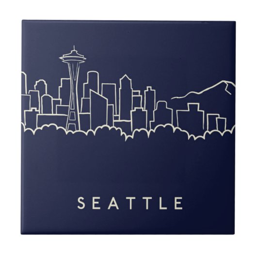 Seattle-Skyline Fliese (Vorderseite)