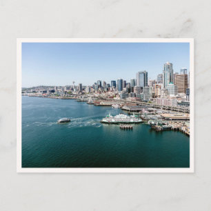 Seattle Skyline Foto Luftbild Downtown Postkarte