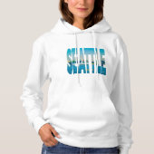 Seattle Skyline Foto Typografie Moderne Wasserfarb Hoodie (Vorderseite)