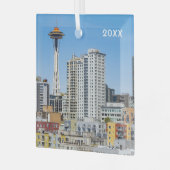Seattle Skyline, Glasverzierung Ornament Aus Glas (Vorderseite links)