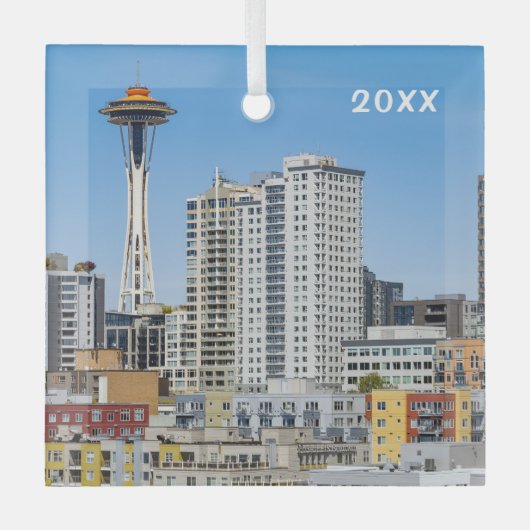 Seattle Skyline, Glasverzierung Ornament Aus Glas (Vorderseite)