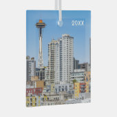 Seattle Skyline, Glasverzierung Ornament Aus Glas (Vorderseite Rechts)