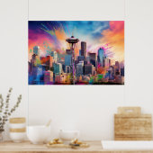 Seattle Skyline Graffiti Art Poster (Küche)