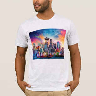 Seattle Skyline Graffiti Art T-Shirt