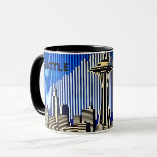 Seattle Skyline im BAUHAUS-Stil Tasse