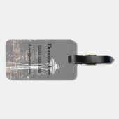 Seattle Skyline in der Nacht, mit Space Needle. Gepäckanhänger (Rückseite horizontal)