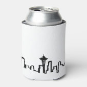 Seattle Skyline in schwarzer Tinte Dosenkühler (Kanne Vorderseite)