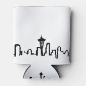 Seattle Skyline in schwarzer Tinte Dosenkühler (Vorderseite)