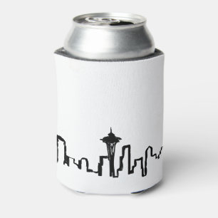 Seattle Skyline in schwarzer Tinte Dosenkühler