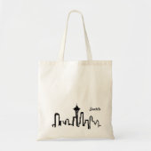 Seattle Skyline in schwarzer Tinte Tragetasche (Vorne)