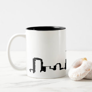 Seattle Skyline in schwarzer Tinte Zweifarbige Tasse