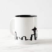 Seattle Skyline in schwarzer Tinte Zweifarbige Tasse (Vorderseite Links)