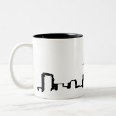 Seattle Skyline in schwarzer Tinte Zweifarbige Tasse (Links)
