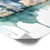 Seattle-Skyline in Wasserfarben Poster (Ecke)