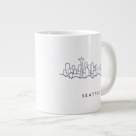 Seattle Skyline Jumbo-Tasse (Vorderseite Rechts)