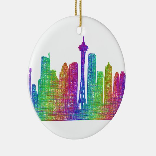 Seattle-Skyline Keramikornament (Rechts)
