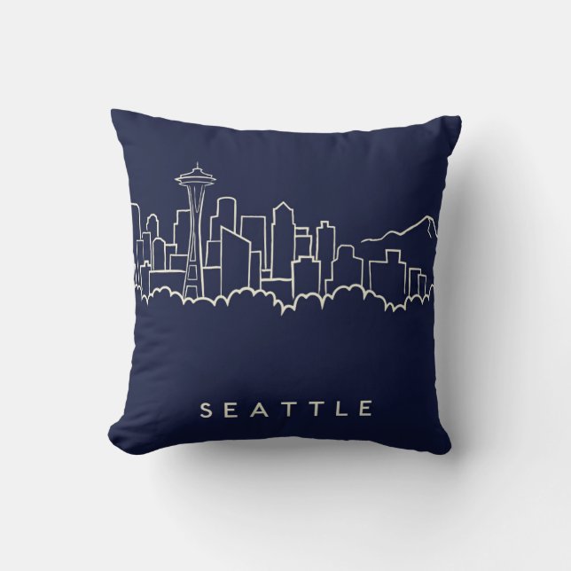 Seattle-Skyline Kissen (Vorderseite)