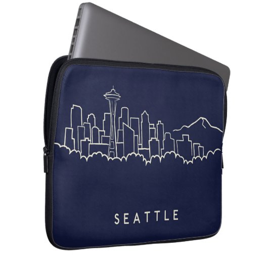 Seattle-Skyline Laptopschutzhülle (Vorne Rechts)