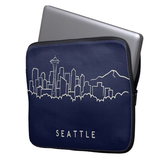 Seattle-Skyline Laptopschutzhülle (Vorderseite Links)