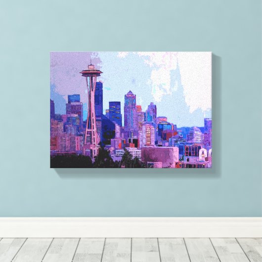 Seattle Skyline Leinwanddruck (Insitu (Holzboden))