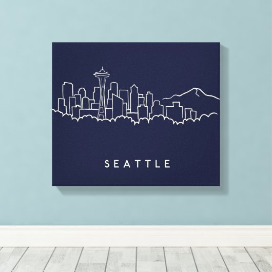 Seattle Skyline Leinwanddruck (Insitu (Holzboden))