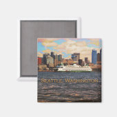 Seattle Skyline Magnet (Vorderseite/Rückseite)
