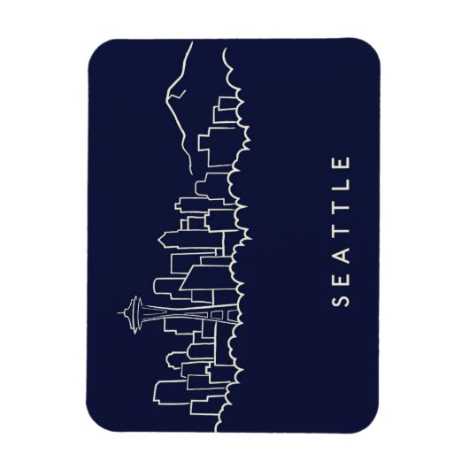 Seattle Skyline Magnet (Vertikal)