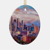 Seattle-Skyline mit Raum-Nadel und Mt regnerischer Keramik Ornament (Rechts)