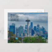 Seattle Skyline mit Space Needle wird gerade renov Postkarte (Vorne/Hinten)