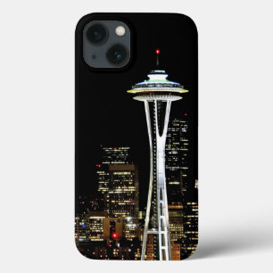 Seattle-Skyline nachts, mit Raum-Nadel iPhone 13 Hülle