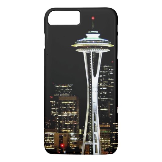 Seattle-Skyline nachts, mit Raum-Nadel Case-Mate iPhone Hülle (Rückseite)