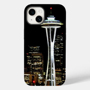 Seattle-Skyline nachts, mit Raum-Nadel Case-Mate iPhone 14 Hülle