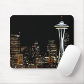 Seattle-Skyline nachts, mit Raum-Nadel Mousepad (Mit Mouse)