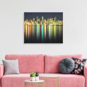 Seattle Skyline nachts mit Reflexion Leinwanddruck (Insitu (Wohnzimmer))