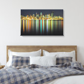 Seattle Skyline nachts mit Reflexion Leinwanddruck (Insitu (Schlafzimmer))