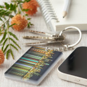 Seattle-Skyline nachts mit Reflexion Schlüsselanhänger (Vorderseite rechts)